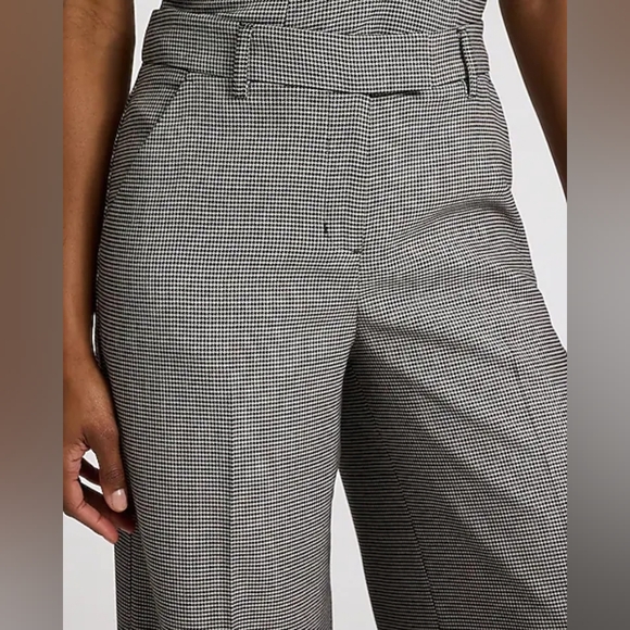 NWT Express Editor Mid Rise Houndstooth Wide Leg Pant - Picture 5 of 9